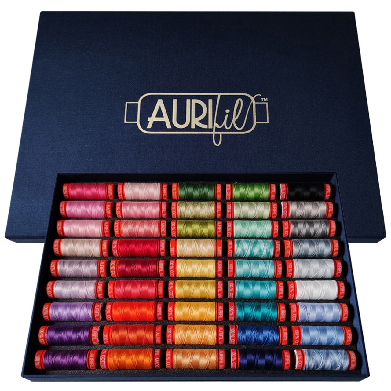 Aurifil Best Selection (50WT) Thread Set by Aurifil | (45 50wt Cotton Small Spools.)